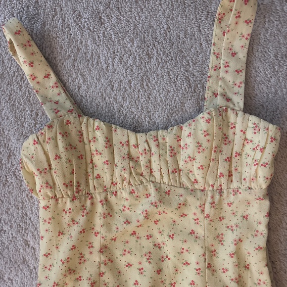 NWOT Princess Polly Freya Mini Dress Yellow Floral - Picture 3 of 4